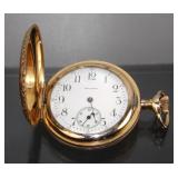 Waltham Rolled Gold Plate Hunter Pocket Watch,
