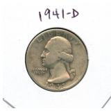 1941-D Washington Silver Quarter