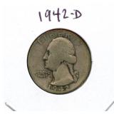 1942-D Washington Silver Quarter