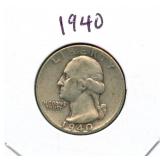 1940 Washington Silver Quarter