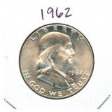 1962 Franklin Uncirculated Silver Half Dollar -