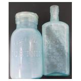 Antique Blue Bottles - 3 Pieces