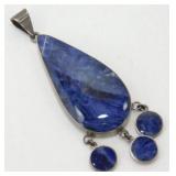 Sterling Silver Blue Lapis Pendant - Mexico,