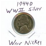 1944-D WWII Silver War Nickel