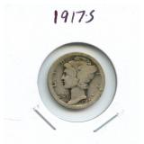 1917-S Mercury Silver Dime