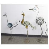 ** 3 Metal Yard Ornament Birds - 48", 41" & 38"