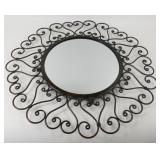 ** Vintage Metal Scroll Mirror