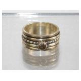Sterling Silver Bohemian Style Ring with Brown