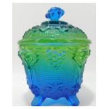 * Vintage Jeannette Glass Blue Green Harvest