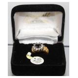 14kt Gold Electroplate Genuine Garnet with Clear