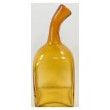 * MCM Amber Italian Art Glass Bottle - 10" H x 4"