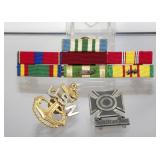U.S. Military Ribbon Rack, USN Hat Pin and