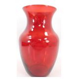 * Red Glass Vase - 8" High x 5" Wide