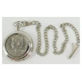 Pocket Watch with Kennedy 2016 Half Dollar & Fob