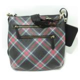 New w/ Tags Plaid Triple Zipper Purse -