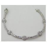 Sterling Silver CZ Tennis Bracelet, Looks Like