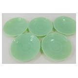 * 5 McKee Jadite 6" Saucers - 1930