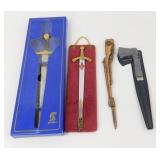 (4) Weapon Themed Letter Openers