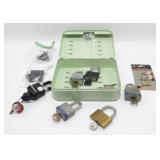 Metal Box Full of Locks with Keys