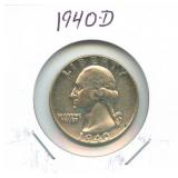 1940-D Washington Silver Quarter