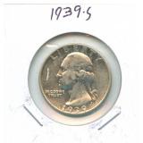 1939-S Washington Silver Quarter
