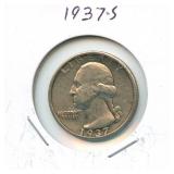 1937-S Washington Silver Quarter
