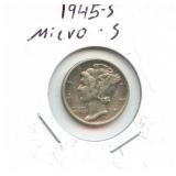 1945-S Mercury Silver Dime - Micro S