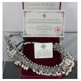 Jacqueline Kennedy Silvertone Tribal Necklace