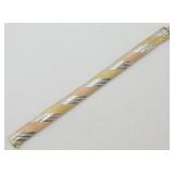 Sterling Silver Tri-Color 7.25" Omega Bracelet,