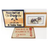 * Pair of Signs & "Puppy Daze" Print by Killen