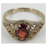 Garnet Sterling Ring - 2.86 grams Total Weight,