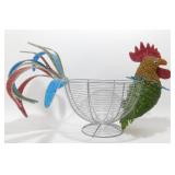 * Beaded Rooster Basket - Approx. 12" to Top of