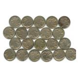 (21) U.S. Buffalo Nickels - Mostly with Visible