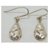 Hammered Teardrop Sterling Silver Earrings