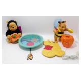 * Winnie the Pooh Clock, Plush, Halloween Light &
