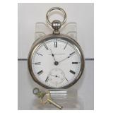 Elgin Coin Silver Key Wind Pocket Watch Model 1,