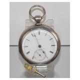 Elgin G.M. Wheeler Coin Silver Key Wind Pocket