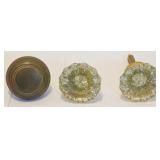 Antique Brass & Glass Door Knobs