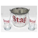 * Stag Beer Glasses (2) with a Stag Beer Metal