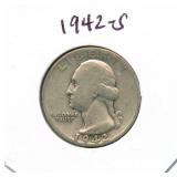 1942-S Washington Silver Quarter