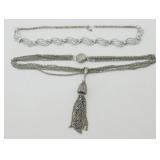 (2) 20" Silver Necklaces