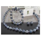 Lee Sands 18" Blue Coral Graduated Bead Necklace,