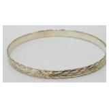 Sterling Silver 7.5" Bangle Bracelet, 6-mm Wide