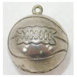 Vintage Basketball Sterling Silver Pendant Charm