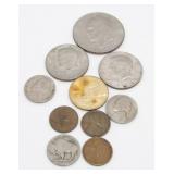 10 U.S. Coins - Eisenhower Dollar, Etc.
