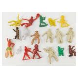 14 Vintage Rubber & Plastic Toy Soldiers, Cowboys