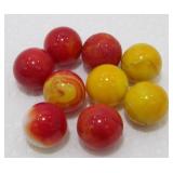 Group of 9 Vintage Shooter Marbles including 5