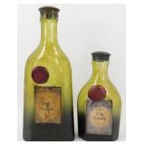 * Decorative Green 2-pc Wine Bottles