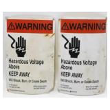 Pair (2) of Vintage Metal "Warning" Signs -