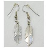 Sterling Silver Feather Earrings